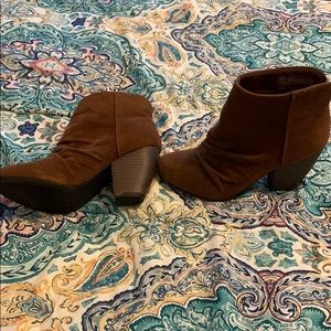 Brown heeled booties